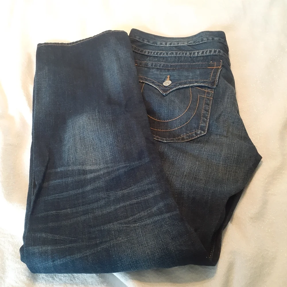 🛍True Religion Ricky Men's World Tour Straight Leg Blue Jeans Sz 40X34
